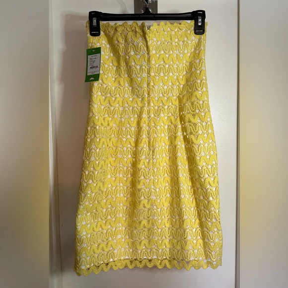 NWT Lilly Pulitzer Lakeland Ric Rac Lace Strapless Dress Starfruit Yellow Size 2 - Picture 5 of 13